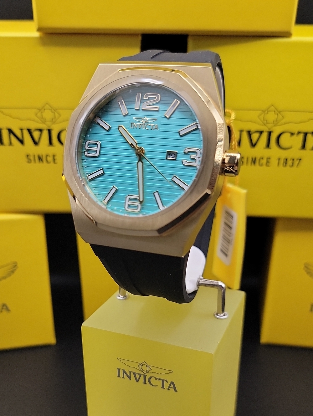 NWT ⌚️ Invicta Huracan Men's Watch - 48mm, Turquoise Black Silicone Strap 69828